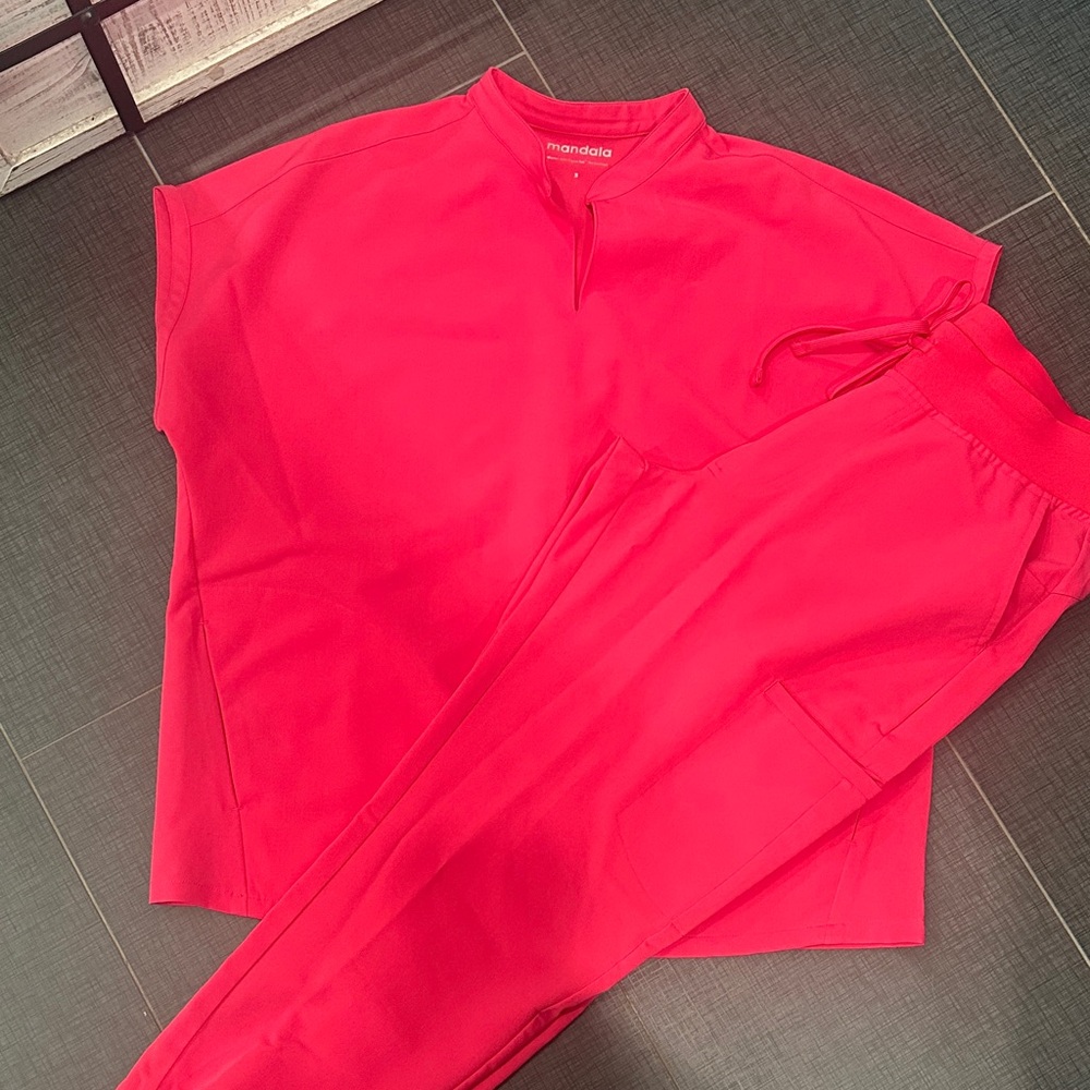 Mandala Red Scrub Set